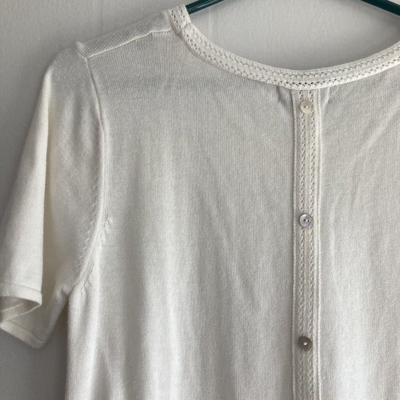 Joseph A Dress Knit Blend Eyelet lace accent Button Back Drop Waist Sz M - Picture 9 of 12